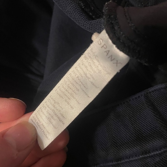 Spanx Black Blue Checkered Stretch Pull On Skinny Pants Jeggings Size XL - Picture 7 of 7